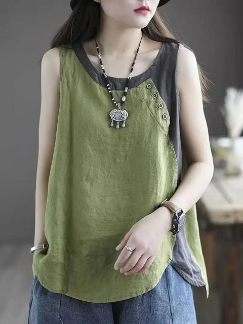 超お買い得1390円★ ボタンデタイル、夏用のルーズフィット、通気性とスタイリッシュ、レディースタンクトップ 日本サイズM 赤 < 女性ファッション  超お買い得1390円★ ボタンデタイル、夏用のルーズフィット、通気性とスタイリッシュ、レディースタンクトップ 日本サイズM 赤 < 女性ファッションの