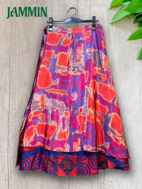 アジアン柄巻きスカート カラフル ヒッピー 巻きスカート ロングスカート アジアン < 女性ファッション アジアン柄巻きスカート カラフル ヒッピー 巻きスカート ロングスカート アジアン < 女性ファッションの