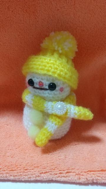 雪だるま*編みぐるみ(黄色) < ペット/手芸/園芸 雪だるま*編みぐるみ(黄色) < ペット/手芸/園芸の