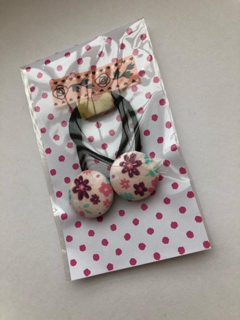 ハンドメイド  ヘアゴム くるみボタン ツイン コットン 花 < 女性ファッション  ハンドメイド  ヘアゴム くるみボタン ツイン コットン 花 < 女性ファッションの