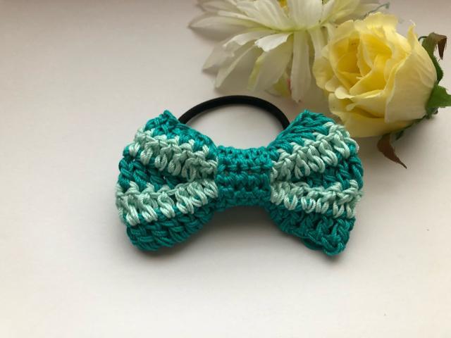 ハンドメイド ヘアゴム リボン ボーダー メゾンドフルール好 < 女性ファッション  ハンドメイド ヘアゴム リボン ボーダー メゾンドフルール好 < 女性ファッションの