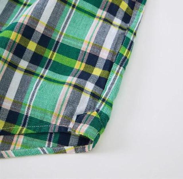 4Lサイズ!高貴紳士的!スッキリ見て綿100%通気性良い!パナマ織チェック柄ボタンダウン半袖シャツ!新品! < 男性ファッション  4Lサイズ!高貴紳士的!スッキリ見て綿100%通気性良い!パナマ織チェック柄ボタンダウン半袖シャツ!新品! < 男性ファッションの