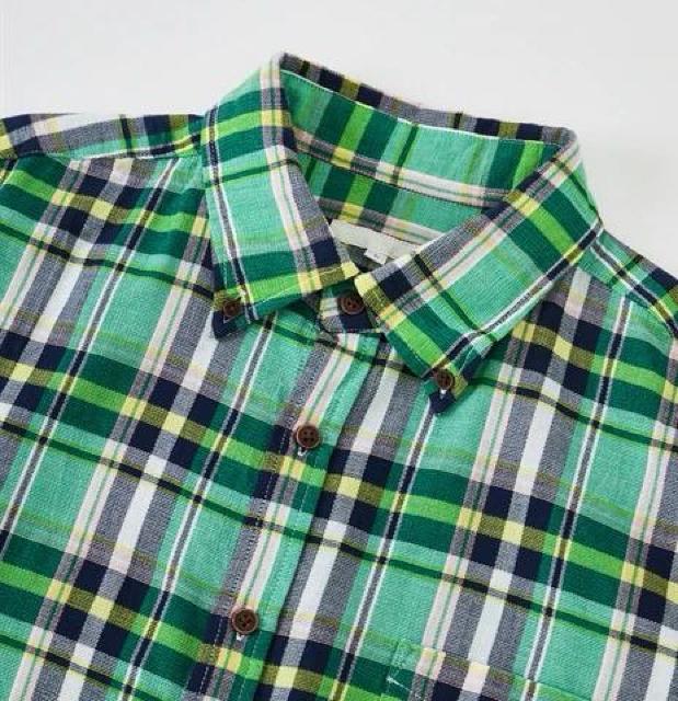 4Lサイズ!高貴紳士的!スッキリ見て綿100%通気性良い!パナマ織チェック柄ボタンダウン半袖シャツ!新品! < 男性ファッション  4Lサイズ!高貴紳士的!スッキリ見て綿100%通気性良い!パナマ織チェック柄ボタンダウン半袖シャツ!新品! < 男性ファッションの