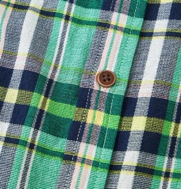 4Lサイズ!高貴紳士的!スッキリ見て綿100%通気性良い!パナマ織チェック柄ボタンダウン半袖シャツ!新品! < 男性ファッション  4Lサイズ!高貴紳士的!スッキリ見て綿100%通気性良い!パナマ織チェック柄ボタンダウン半袖シャツ!新品! < 男性ファッションの