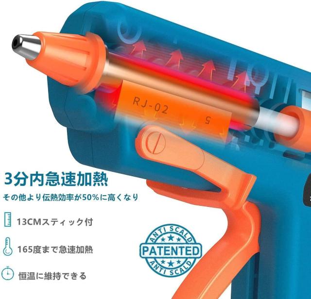 グルーガン 50W 中小型 ボンドガン 急速加熱 高品質スティック60本付 液漏れ・やけど防止 軽量速乾 改良されたスタンド < ペット/手芸/園芸  グルーガン 50W 中小型 ボンドガン 急速加熱 高品質スティック60本付 液漏れ・やけど防止 軽量速乾 改良されたスタンド < ペット/手芸/園芸の