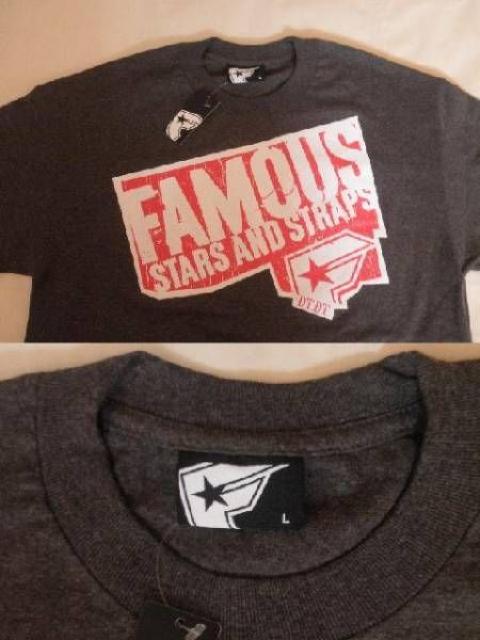 ★本場USA購入【FamousStars&Straps】プリントTシャツ US L Gray < 男性ファッション  ★本場USA購入【FamousStars&Straps】プリントTシャツ US L Gray < 男性ファッションの