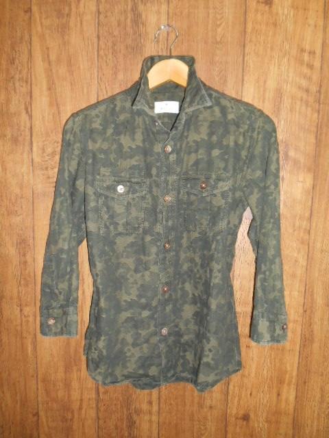 □EDIFICE/エディフィス カモ柄 迷彩 7分袖シャツ/メンズ/46 < ブランド □EDIFICE/エディフィス カモ柄 迷彩 7分袖シャツ/メンズ/46 < ブランドの