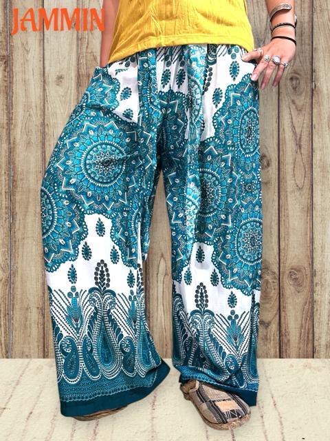ペーズリー紋様柄パンツ ワイドパンツ ヒッピー アジアン エスニック < 女性ファッション ペーズリー紋様柄パンツ ワイドパンツ ヒッピー アジアン エスニック < 女性ファッションの