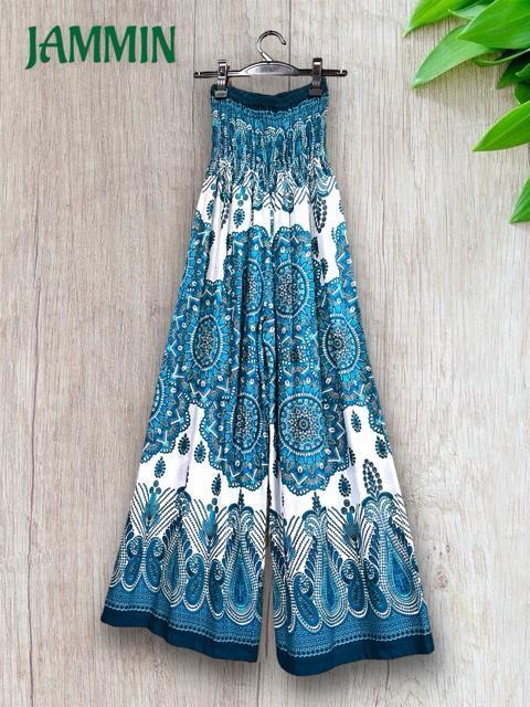 ペーズリー紋様柄パンツ ワイドパンツ ヒッピー アジアン エスニック < 女性ファッション ペーズリー紋様柄パンツ ワイドパンツ ヒッピー アジアン エスニック < 女性ファッションの