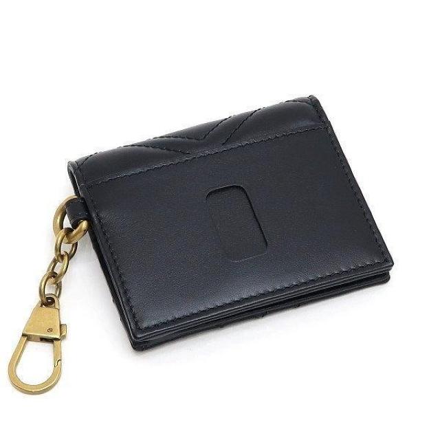 ◆ 本物 新品同様 ◆ GUCCI グッチ GGマーモント 2つ折り財布 小銭入れなし レザー ブラック 黒 保存袋 546579 < ブランド  ◆ 本物 新品同様 ◆ GUCCI グッチ GGマーモント 2つ折り財布 小銭入れなし レザー ブラック 黒 保存袋 546579 < ブランドの