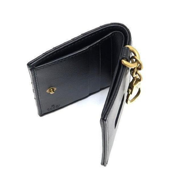 ◆ 本物 新品同様 ◆ GUCCI グッチ GGマーモント 2つ折り財布 小銭入れなし レザー ブラック 黒 保存袋 546579 < ブランド  ◆ 本物 新品同様 ◆ GUCCI グッチ GGマーモント 2つ折り財布 小銭入れなし レザー ブラック 黒 保存袋 546579 < ブランドの