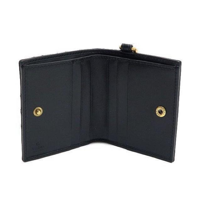 ◆ 本物 新品同様 ◆ GUCCI グッチ GGマーモント 2つ折り財布 小銭入れなし レザー ブラック 黒 保存袋 546579 < ブランド  ◆ 本物 新品同様 ◆ GUCCI グッチ GGマーモント 2つ折り財布 小銭入れなし レザー ブラック 黒 保存袋 546579 < ブランドの
