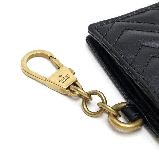 ◆ 本物 新品同様 ◆ GUCCI グッチ GGマーモント 2つ折り財布 小銭入れなし レザー ブラック 黒 保存袋 546579 < ブランド  ◆ 本物 新品同様 ◆ GUCCI グッチ GGマーモント 2つ折り財布 小銭入れなし レザー ブラック 黒 保存袋 546579 < ブランドの