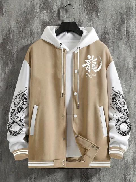 爆ヤス価格2290円★メメンズスポーツジャケット、ドラゴン幾何学模様、ボタン留め USAサイズM(日本サイズXL) < 男性ファッション 爆ヤス価格2290円★メメンズスポーツジャケット、ドラゴン幾何学模様、ボタン留め USAサイズM(日本サイズXL) < 男性ファッションの