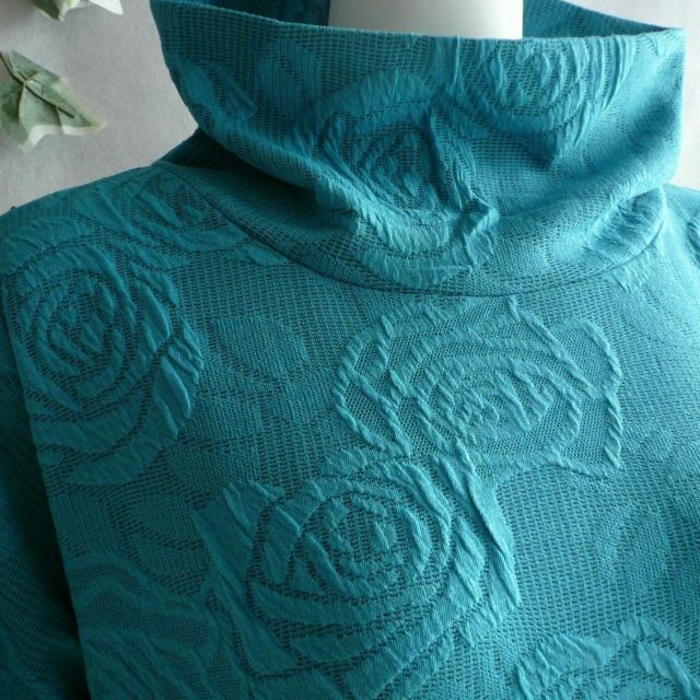 新品 a020 ML ジャガード ワンピース 立体薔薇柄 ターコイズ系 秋冬 レディース オフタートル コクーン 上品 < 女性ファッション 新品 a020 ML ジャガード ワンピース 立体薔薇柄 ターコイズ系 秋冬 レディース オフタートル コクーン 上品 < 女性ファッションの