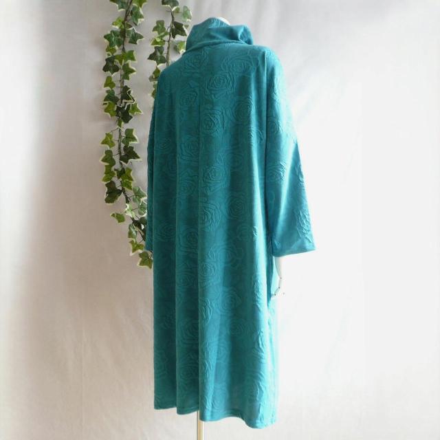 新品 a020 ML ジャガード ワンピース 立体薔薇柄 ターコイズ系 秋冬 レディース オフタートル コクーン 上品 < 女性ファッション 新品 a020 ML ジャガード ワンピース 立体薔薇柄 ターコイズ系 秋冬 レディース オフタートル コクーン 上品 < 女性ファッションの