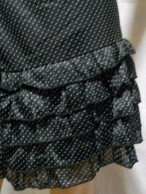 《New》フェミニン★ドット柄・美ライン*5段フリルスカート<ブラックM> < 女性ファッション  《New》フェミニン★ドット柄・美ライン*5段フリルスカート<ブラックM> < 女性ファッションの