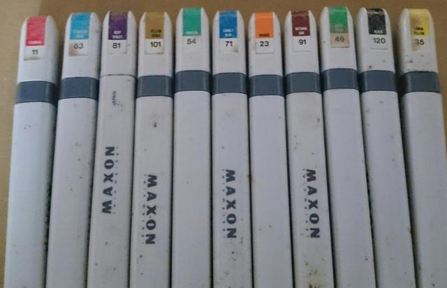 MAXON TWIN MARKER マクソン ツインマーカー 11色 中古 状態不明イラストに  < ホビー  MAXON TWIN MARKER マクソン ツインマーカー 11色 中古 状態不明イラストに  < ホビーの