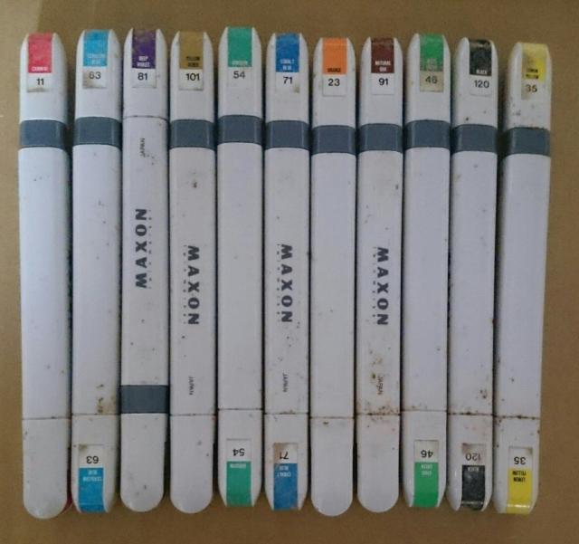 MAXON TWIN MARKER マクソン ツインマーカー 11色 中古 状態不明イラストに  < ホビー  MAXON TWIN MARKER マクソン ツインマーカー 11色 中古 状態不明イラストに  < ホビーの