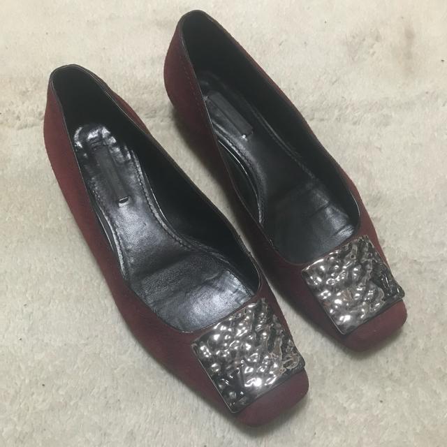 正規品 ルイヴィトン スエードフラットパンプス ダークレッド 38 約25cm < ブランド 正規品 ルイヴィトン スエードフラットパンプス ダークレッド 38 約25cm < ブランドの