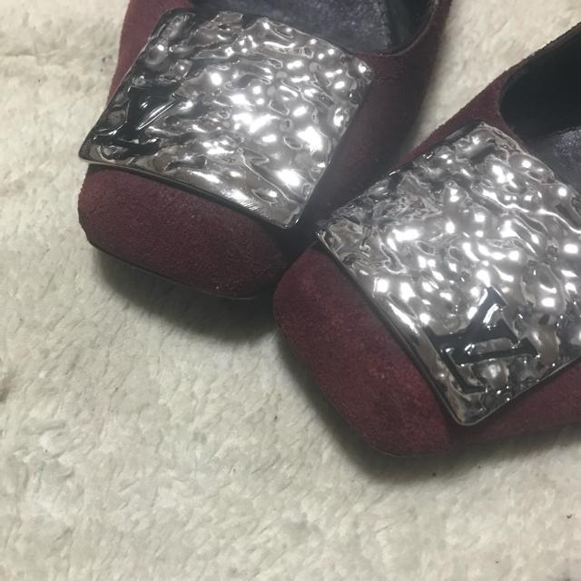 正規品 ルイヴィトン スエードフラットパンプス ダークレッド 38 約25cm < ブランド 正規品 ルイヴィトン スエードフラットパンプス ダークレッド 38 約25cm < ブランドの