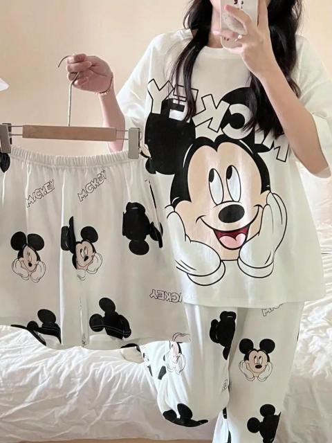 超お買い得1590円★ディズニーパジャマ レディース 3点セット ルーズ サマー かわいいホームウェア セット 日本サイズL < 女性ファッション  超お買い得1590円★ディズニーパジャマ レディース 3点セット ルーズ サマー かわいいホームウェア セット 日本サイズL  < 女性ファッションの