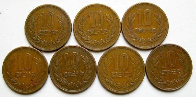 ◆ギザ10円青銅貨 年号別7種全揃い(昭和26年〜33年) 美品 < ホビー  ◆ギザ10円青銅貨 年号別7種全揃い(昭和26年〜33年) 美品  < ホビーの