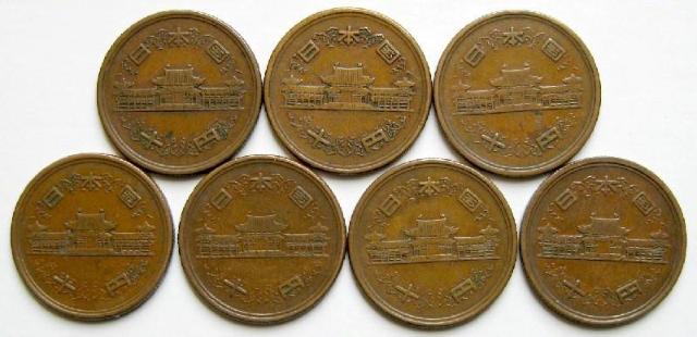 ◆ギザ10円青銅貨 年号別7種全揃い(昭和26年〜33年) 美品 < ホビー  ◆ギザ10円青銅貨 年号別7種全揃い(昭和26年〜33年) 美品 < ホビーの