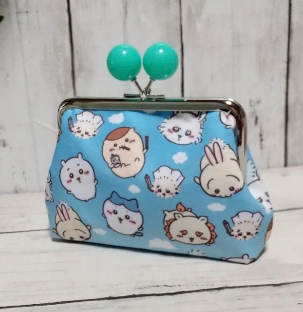 ちいかわ 青空 あめ玉 角型がま口 親子がま口 お財布ポーチ < 女性ファッション ちいかわ 青空 あめ玉 角型がま口 親子がま口 お財布ポーチ < 女性ファッションの
