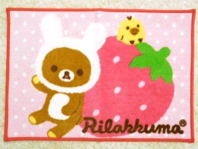 《New》リラックマ★<ストロベリー・だららん>*バスマット/玄関マット < インテリア/ライフ 《New》リラックマ★<ストロベリー・だららん>*バスマット/玄関マット < インテリア/ライフの