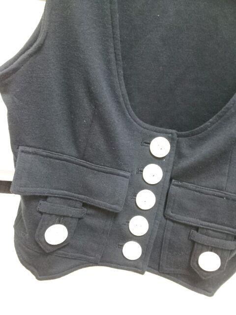 dizzy黒ネイビー白ボタンベストジレMサイズトレーナー素材 < 女性ファッション dizzy黒ネイビー白ボタンベストジレMサイズトレーナー素材 < 女性ファッションの