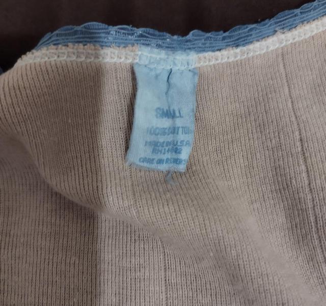 ベージュ 水色 ピコットレース 綿 タンクトップ made in USA < 女性ファッション  ベージュ 水色 ピコットレース 綿 タンクトップ made in USA < 女性ファッションの