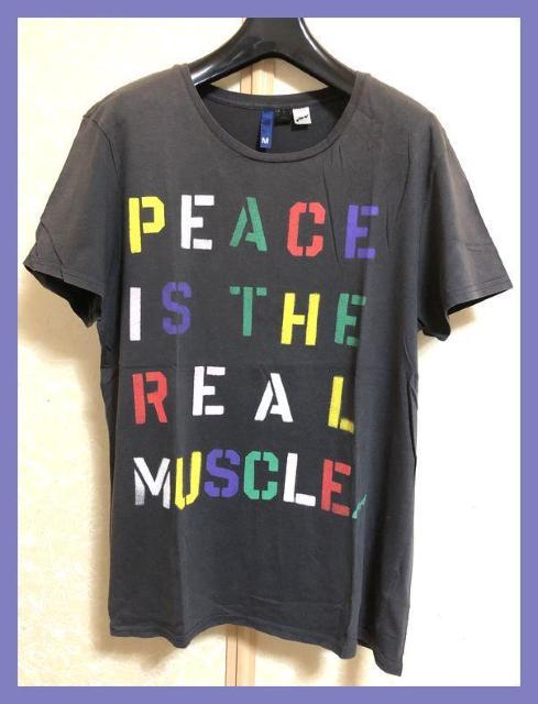 ☆H&M☆美品♪スタイルアップ♪リアルマッスルメッセージロゴTシャツM☆ < ブランド ☆H&M☆美品♪スタイルアップ♪リアルマッスルメッセージロゴTシャツM☆ < ブランドの