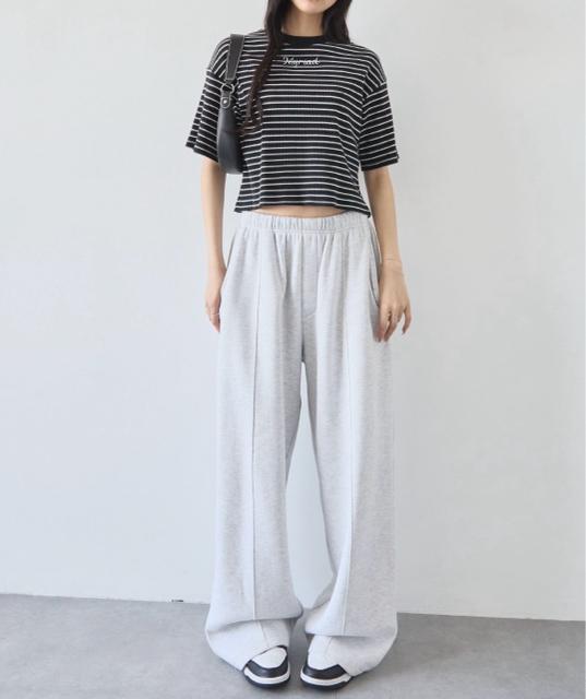 完売品 ワンポイント刺繍マルチボーダーショート丈半袖Tシャツ < 女性ファッション 完売品 ワンポイント刺繍マルチボーダーショート丈半袖Tシャツ < 女性ファッションの