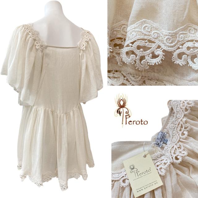 新品ペロトPerotoブルガリア製ふんわりブラウスキナリ#S < 女性ファッション 新品ペロトPerotoブルガリア製ふんわりブラウスキナリ#S < 女性ファッションの