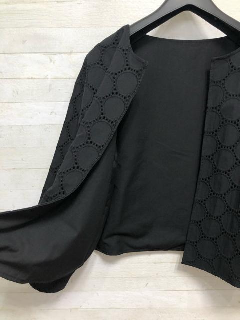 新品☆LL♪黒系♪サークルレース綿ノーカラージャケット♪リバーシブルQ283 < 女性ファッション  新品☆LL♪黒系♪サークルレース綿ノーカラージャケット♪リバーシブルQ283 < 女性ファッションの