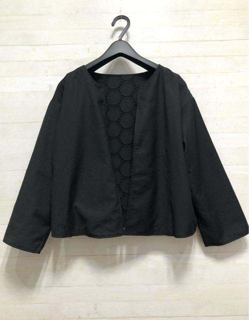 新品☆LL♪黒系♪サークルレース綿ノーカラージャケット♪リバーシブルQ283 < 女性ファッション  新品☆LL♪黒系♪サークルレース綿ノーカラージャケット♪リバーシブルQ283 < 女性ファッションの