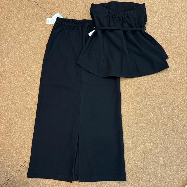 新品未使用タグ付きMサイズ スカートセットアップ 黒 上下セット < 女性ファッション  新品未使用タグ付きMサイズ スカートセットアップ 黒 上下セット < 女性ファッションの