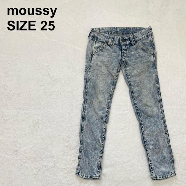 moussy マウジー スキニーデニム クロップド ローライズ ケミカルウォッシュ Y2K 平成ギャル ストレッチ 古着(501) < ブランド moussy マウジー スキニーデニム クロップド ローライズ ケミカルウォッシュ Y2K 平成ギャル ストレッチ 古着(501) < ブランドの