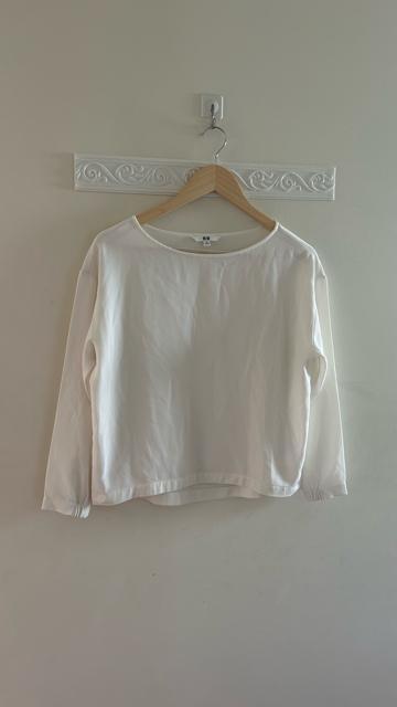 ユニクロ ドレープボートネックTブラウス 七分袖 7分袖 白 ホワイト M < ブランド ユニクロ ドレープボートネックTブラウス 七分袖 7分袖 白 ホワイト M < ブランドの