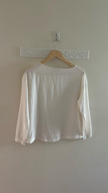 ユニクロ ドレープボートネックTブラウス 七分袖 7分袖 白 ホワイト M < ブランド ユニクロ ドレープボートネックTブラウス 七分袖 7分袖 白 ホワイト M < ブランドの