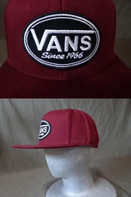 USA購入 バンズ【VANS】ワッペンロゴ刺繍付キャップ エンジ < 男性ファッション  USA購入 バンズ【VANS】ワッペンロゴ刺繍付キャップ エンジ < 男性ファッションの