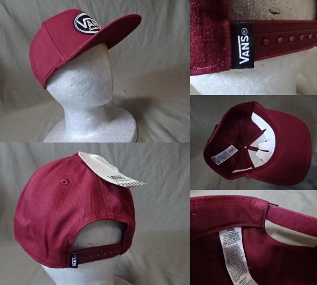 USA購入 バンズ【VANS】ワッペンロゴ刺繍付キャップ エンジ < 男性ファッション  USA購入 バンズ【VANS】ワッペンロゴ刺繍付キャップ エンジ < 男性ファッションの