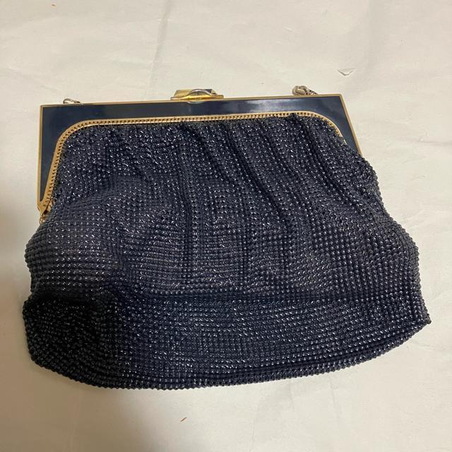 【アンティーク】【ノーブランド扱い】 がま口 パーティーバッグ / ネイビー < 女性ファッション 【アンティーク】【ノーブランド扱い】 がま口 パーティーバッグ / ネイビー < 女性ファッションの