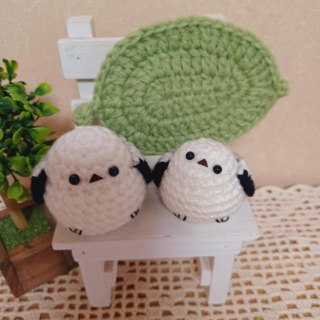 ☆Hand made☆ シマエナガさんの親子*葉っぱのドイリー*あみぐるみ < ペット/手芸/園芸 ☆Hand made☆ シマエナガさんの親子*葉っぱのドイリー*あみぐるみ < ペット/手芸/園芸の