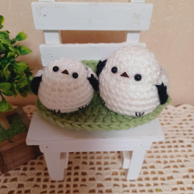 ☆Hand made☆ シマエナガさんの親子*葉っぱのドイリー*あみぐるみ < ペット/手芸/園芸 ☆Hand made☆ シマエナガさんの親子*葉っぱのドイリー*あみぐるみ < ペット/手芸/園芸の