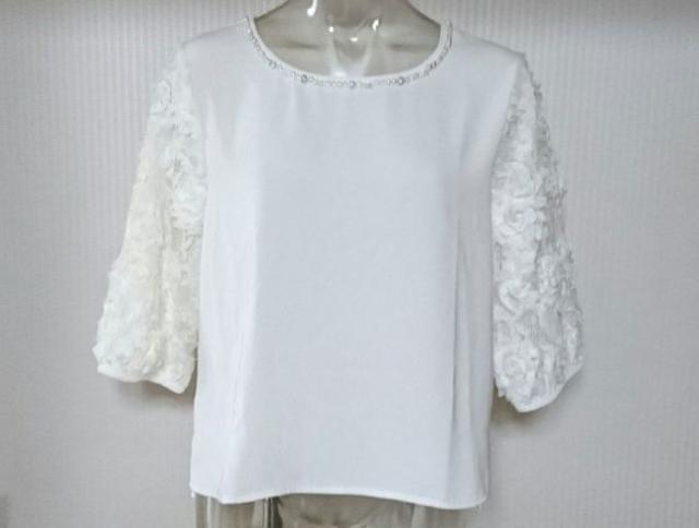 GLACIER★ビーズ付き 袖レース シフォン トップス < ブランド GLACIER★ビーズ付き 袖レース シフォン トップス < ブランドの