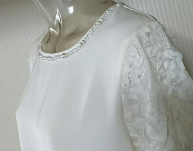 GLACIER★ビーズ付き 袖レース シフォン トップス < ブランド GLACIER★ビーズ付き 袖レース シフォン トップス < ブランドの