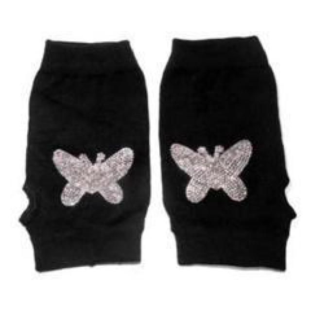 ラインストーン 蝶々 ワッペン グローブ 指ナシ 指なし 手袋 クリア < 女性ファッション ラインストーン 蝶々 ワッペン グローブ 指ナシ 指なし 手袋 クリア < 女性ファッションの