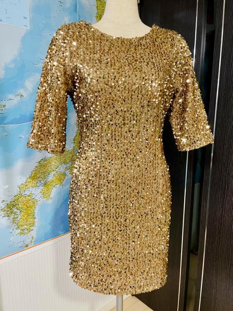 キラキラスパンコールドレス ミニワンピース ミニドレス < 女性ファッション  キラキラスパンコールドレス ミニワンピース ミニドレス  < 女性ファッションの